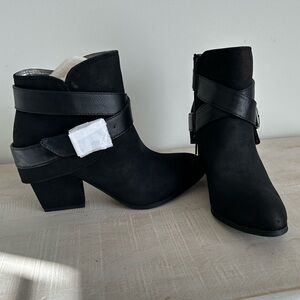 Black suede ankle boots